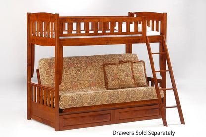 Cinnamon Twin/Full Futon Bunk Bed Frame