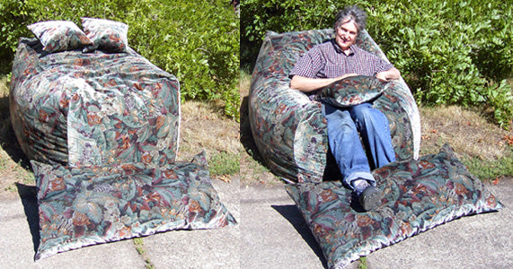 Nesting Loveseat Set - The Free Standing Pillow Bean Bag Lounger!
