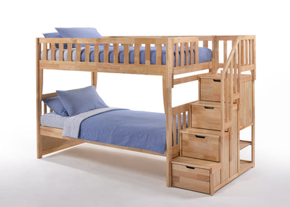 Peppermint Twin/Twin Stair Bunk Bed Frame